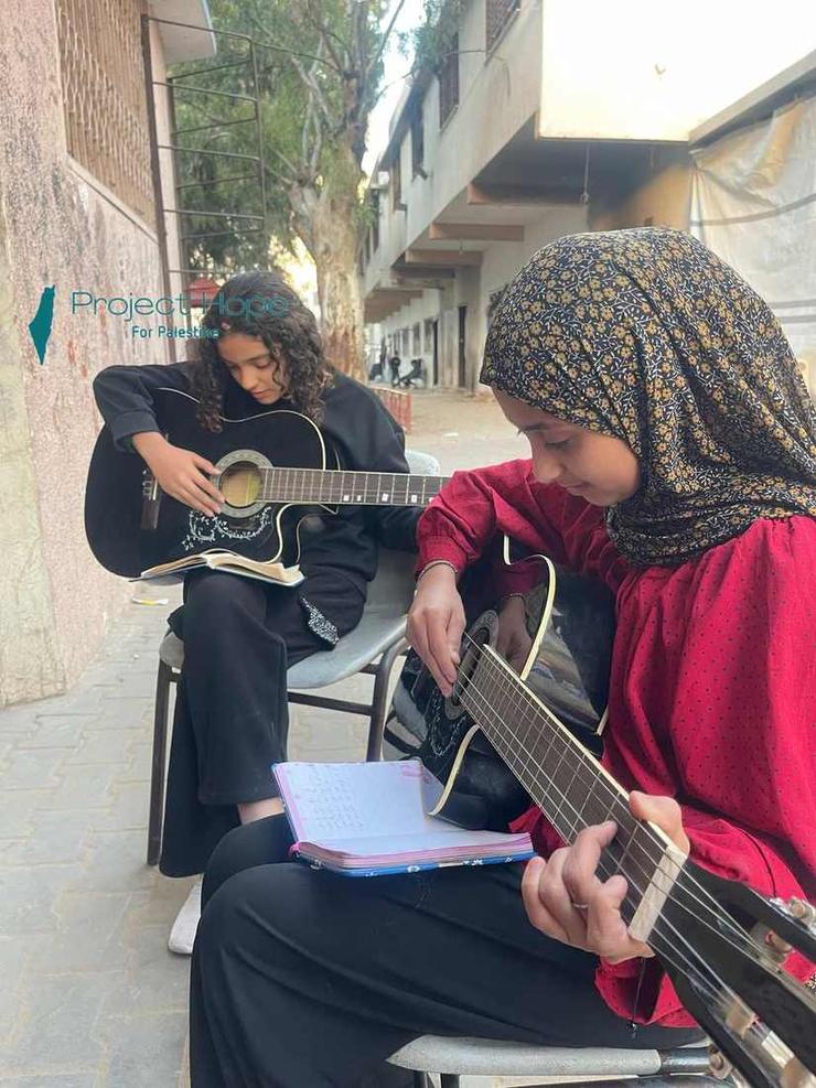 A music lesson in progress.
