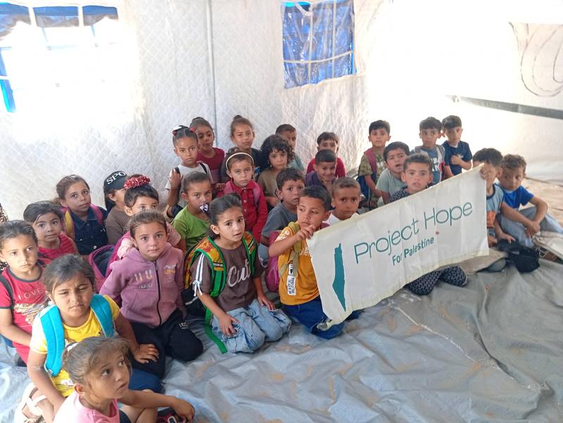 A school space rehabilitated by Project Hope in Gaza